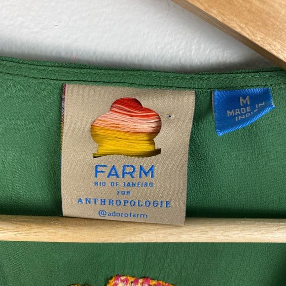 Farm Rio Jessalyn Embroidered Floral Belted Dress Green - Picture 12 of 12